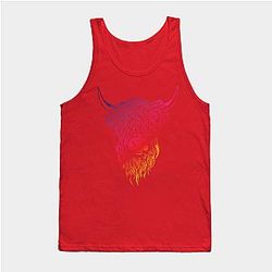 Cow Print Tank Tops - Scottish Highland Cattle Cow Bull Head Breeder Tank Top TP0212