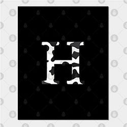 Cow Print Posters - Cow Letter H Poster TP0212