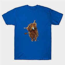 Cow Print T-Shirts - Highland Cow Print, Animal Print ' CoooWeee ' T-Shirt TP0212