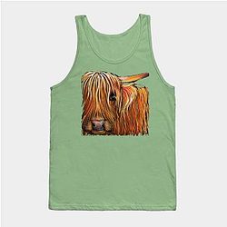 Cow Print Tank Tops - SCoTTiSH HiGHLaND CoW ' BuTTeRNuT ' Tank Top TP0212