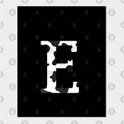 Cow Print Posters - cow letters E Poster TP0212