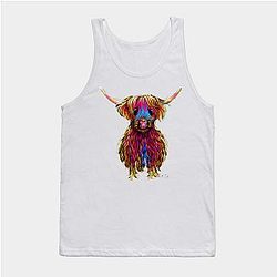 Cow Print Tank Tops - HiGHLaND CoW PRiNT SCoTTiSH ' BuTCH ' BY SHiRLeY MacARTHuR Tank Top TP0212