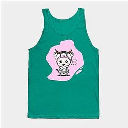 Cow Print Tank Tops - Cute Cow Character Tank Top TP0212