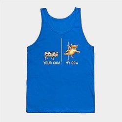 Cow Print Tank Tops - Your Cow or my Highland Cow I Scottish Cattle Farmer Tank Top TP0212