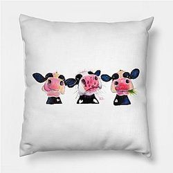 Cow Print Pillows - Cow PRiNT ' THe NoSeY CoWS ' T-SHiRTS, BaGS, CLoCK, SWeaTSHiRT, WaLL ART Pillow TP0212