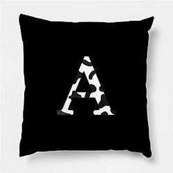 Cow Print Pillows - Cow print A Letter Pillow TP0212