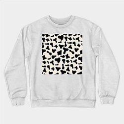 Cow Print Sweatshirts - Black Dairy Cow Print Pattern on Milk Background Sweatshirt TP0212