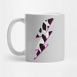 Cow Print Mugs - Cow Print Lightning Bolt Animal Print Mug TP0212