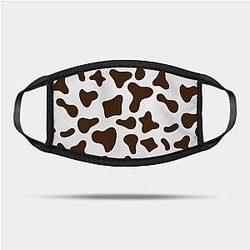 Cow Print Face Masks - Chocolate Brown Cow Print Mask TP0212