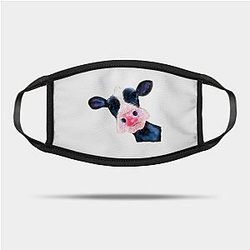 Cow Print Face Masks - CoW PRiNT NoSeY CoW ' HeLLo SuNSHiNe ' by SHiRLeY MacARTHuR Mask TP0212