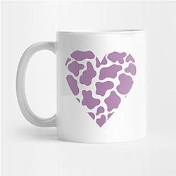 Cow Print Mugs - Cow Print Purple Heart Design Mug TP0212