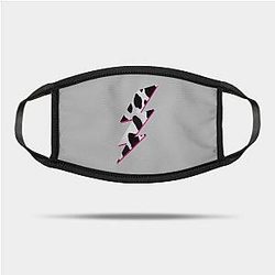 Cow Print Face Masks - Cow Print Lightning Bolt Animal Print Mask TP0212