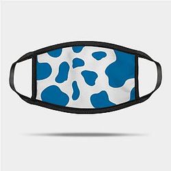Cow Print Face Masks - Blue print Mask TP0212