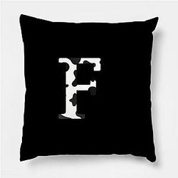 Cow Print Pillows - cow letter F Pillow TP0212