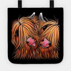 Cow Print Bags - Highland Cow Print, Animal Print ' RHuBaRB &amp; GiNGeR ' Tote TP0212