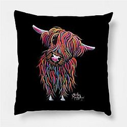Cow Print Pillows - Scottish Highland Hairy Cow ' BoLLY ' Pillow TP0212