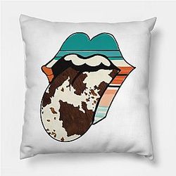 Cow Print Pillows - Tongue cow hide design Pillow TP0212