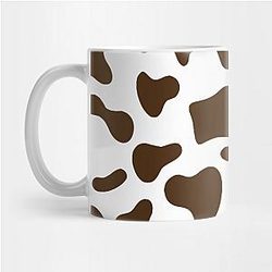 Cow Print Mugs - Chocolate Brown Cow Print Mug TP0212