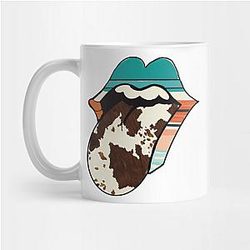 Cow Print Mugs - Tongue cow hide design Mug TP0212