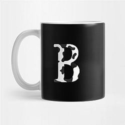 Cow Print Mugs - Cow print B Letter Mug TP0212