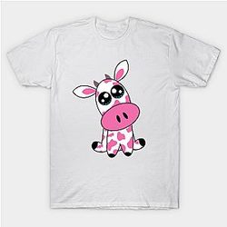 Cow Print T-Shirts - 💗 🐄 Strawberry cow - white T-Shirt TP0212