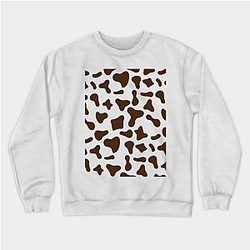 Cow Print Sweatshirts - Chocolate Brown Cow Print Sweatshirt TP0212