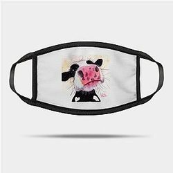 Cow Print Face Masks - NoSeY CoW ' BeTTY BLueBeRRY ' BY SHiRLeY MacARTHuR Mask TP0212