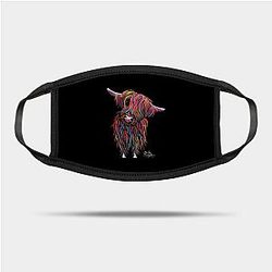 Cow Print Face Masks - Scottish Highland Hairy Cow ' BoLLY ' Mask TP0212