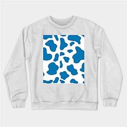 Cow Print Sweatshirts - Blue print Sweatshirt TP0212
