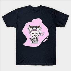 Cow Print T-Shirts - Cute Cow Character T-Shirt TP0212