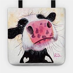Cow Print Bags - NoSeY CoW ' BeTTY BLueBeRRY ' BY SHiRLeY MacARTHuR Tote TP0212