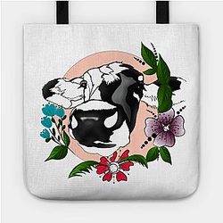 Cow Print Bags - Cow illustration Tote TP0212
