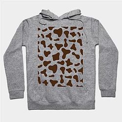 Cow Print Hoodies - Chocolate Brown Cow Print Hoodie TP0212