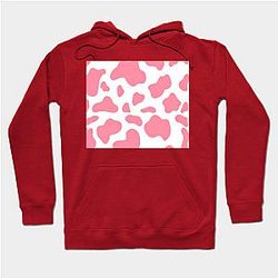 Cow Print Hoodies - Strawberry cow Hoodie TP0212