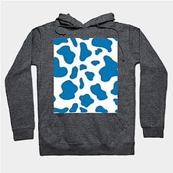Cow Print Hoodies - Blue print Hoodie TP0212