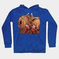 Cow Print Hoodies - Highland Cow Print, Animal Print ' RHuBaRB &amp; GiNGeR ' Hoodie TP0212