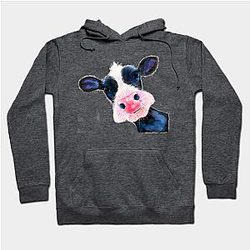 Cow Print Hoodies - CoW PRiNT NoSeY CoW ' HeLLo SuNSHiNe ' by SHiRLeY MacARTHuR Hoodie TP0212