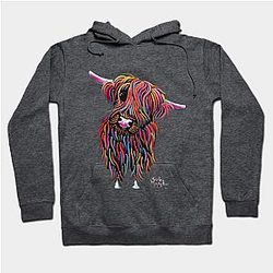 Cow Print Hoodies - Scottish Highland Hairy Cow ' BoLLY ' Hoodie TP0212