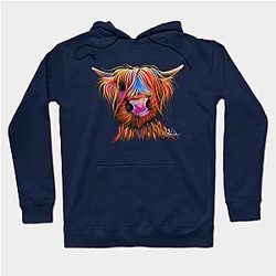 Cow Print Hoodies - HiGHLaND CoW PRiNT SCoTTiSH ' BRuCe ' BY SHiRLeY MacARTHuR Hoodie TP0212