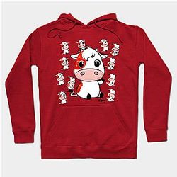 Cow Print Hoodies - Strawberry the Cow by Big Chief Hoodie TP0212