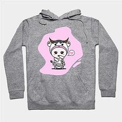 Cow Print Hoodies - Cute Cow Character Hoodie TP0212