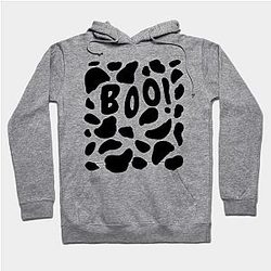 Cow Print Hoodies - Cow Print Halloween B O O ! Hoodie TP0212