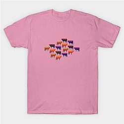 Cow Print T-Shirts - Colorful Cow Pattern - Rustic Farmers Design T-Shirt TP0212