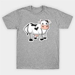 Cow Print T-Shirts - Cow : Friendly Animal T-Shirt TP0212