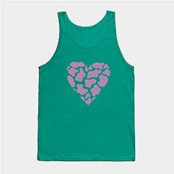 Cow Print Tank Tops - Cow Print Purple Heart Design Tank Top TP0212