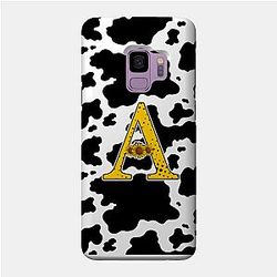 Cow Print Cases - Cow Print Sunflower Monogram Letter A Case TP0212