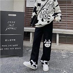 Cow Print Pants &amp; Joggers - The Cow Print Pants - Korean Fashion Style Wide Leg Pants