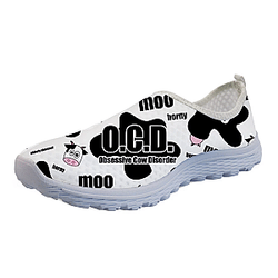 Cow Print Shoes - Cow Print Shoes - Cartoon Cow OCD Funny Sneakers Female Footwear