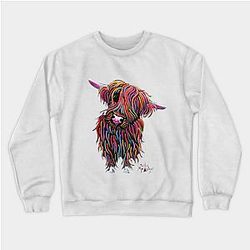 Cow Print Sweatshirts - Scottish Highland Hairy Cow ' BoLLY ' Sweatshirt TP0212