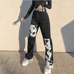 Cow Print Pants &amp; Joggers - The Cow Print Pants - Darlingaga StreetweaHigh Waist Jeans